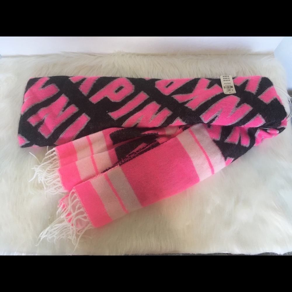 COPY - NEW Victoria’s Secret Pink Pink & Black Scarf
